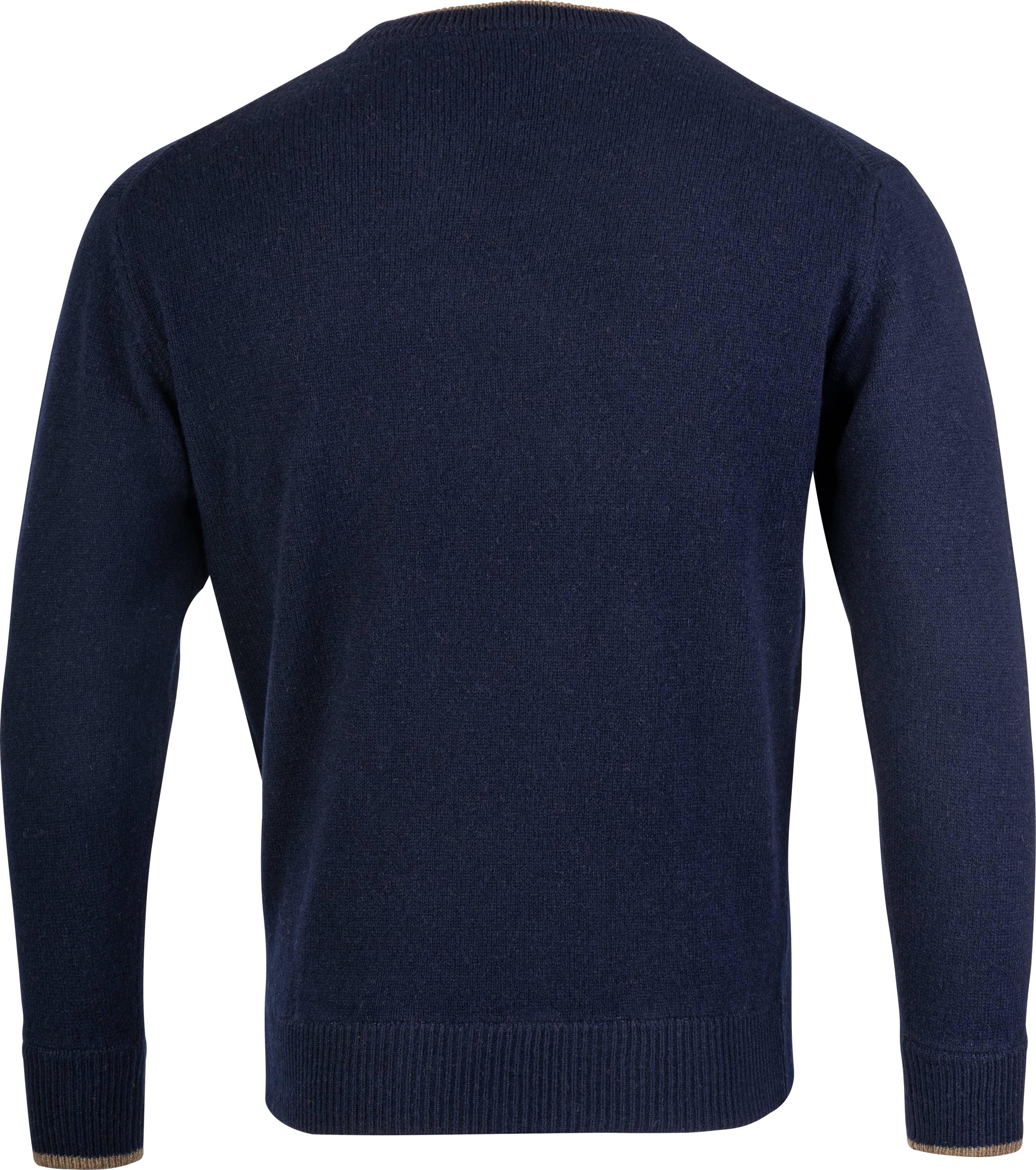 Round neck lambswool sweater - Dark blue