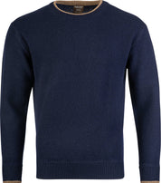 Round neck lambswool sweater - Dark blue