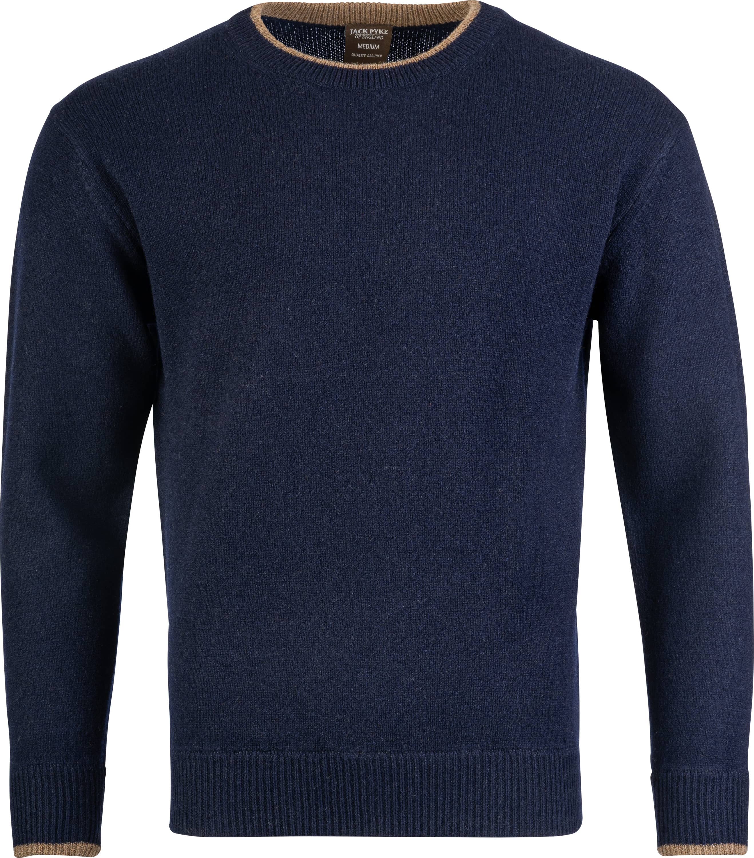 Round neck lambswool sweater - Dark blue