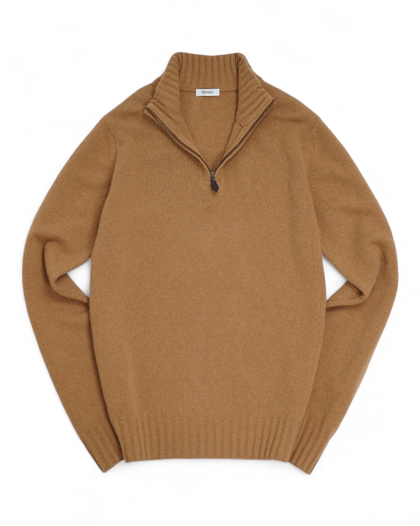 Half-zip - Beige Lammullströja