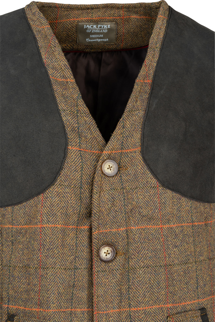 Jack Pyke Shooting Vest - Brown Tweed 