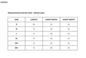 Størrelsesguide vokset vest