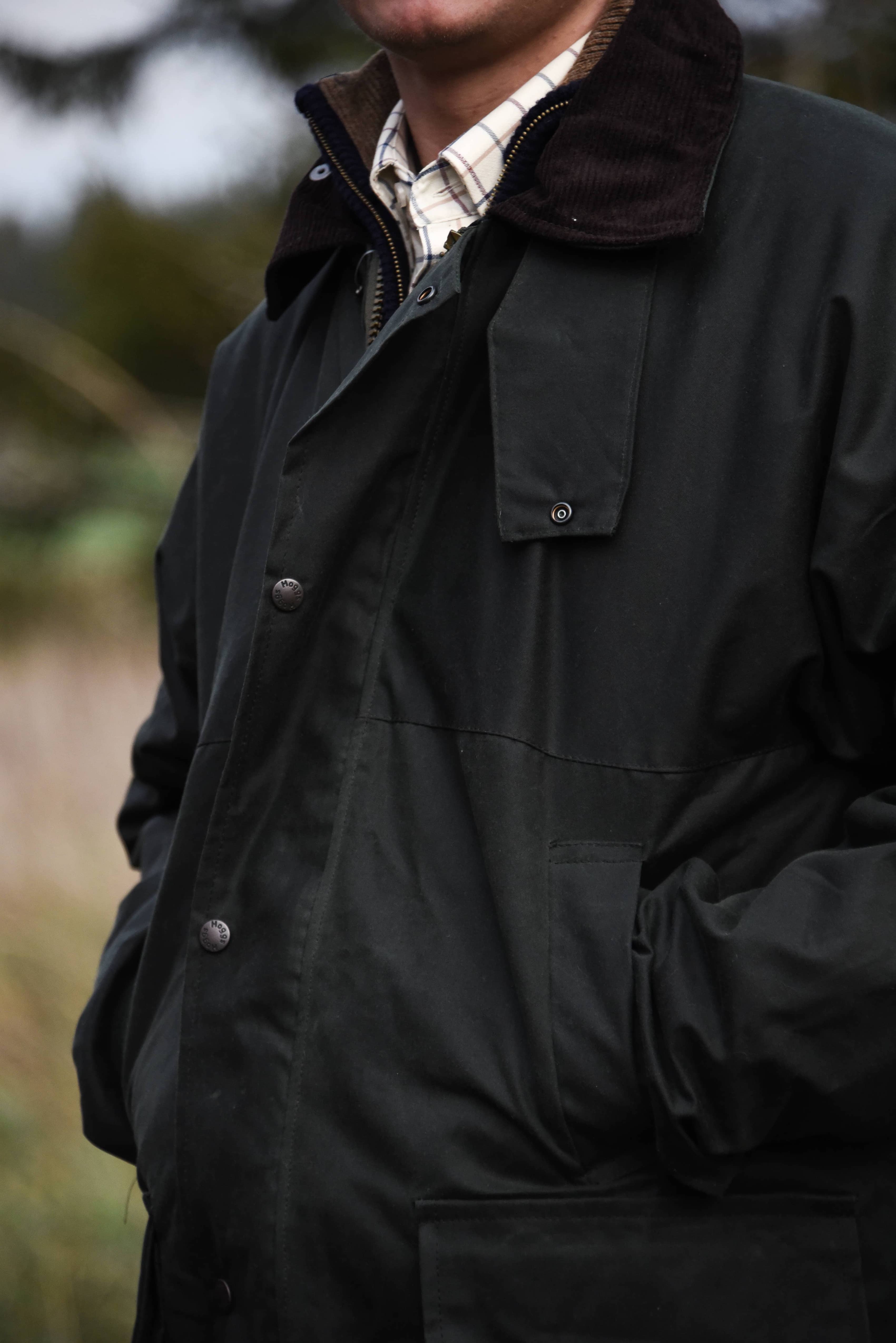 Woodsman Oilskirt - Mørkegrønn vokset jakke